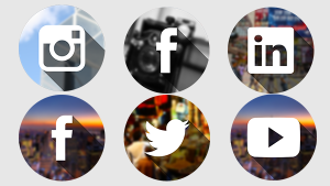 twitter, facebook instagram, linkedin icons